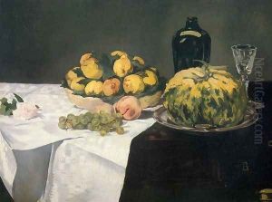 Still Life with Melon and Peaches 1866 by Edouard Manet