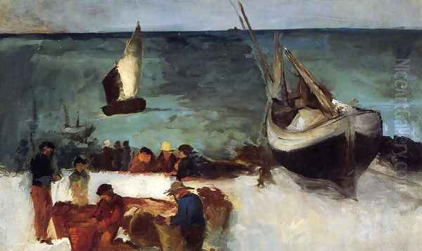 Berck Seascape: Fishing Boats and Fishermen - view 1