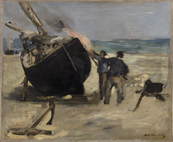 Tarring the Boat - view 1