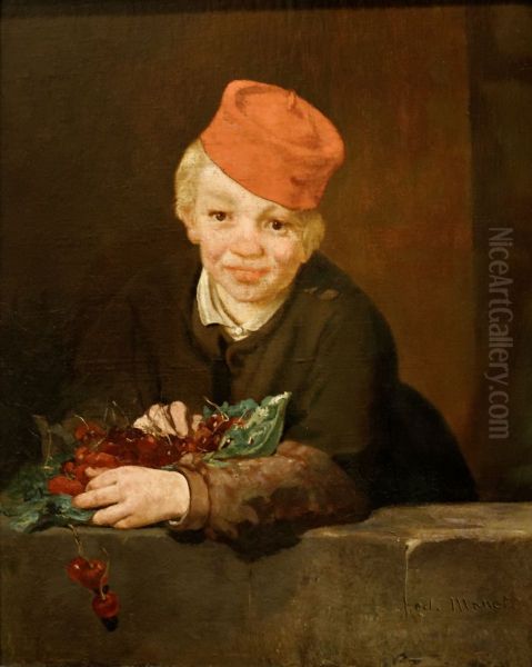 Boy with cherries - view 1