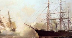 Sea fight by Edouard Manet