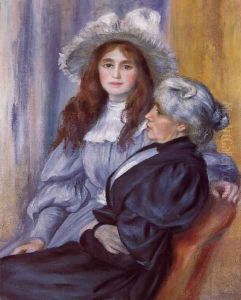 Berthe Morisot And Her Daughter Julie Manet by Berthe Morisot