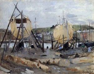 Boats Under Construction by Berthe Morisot