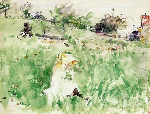 Little Girl Sitting On The Grass - view 1