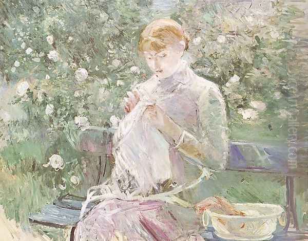 Young Woman Sewing in a Garden 1881 - view 1