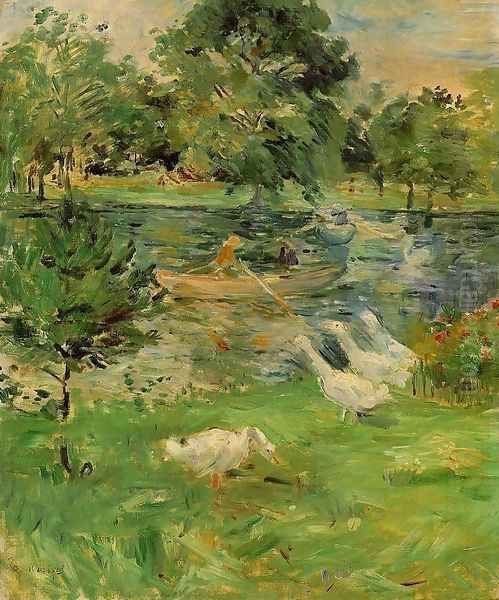 Girl in a Boat, with Geese 1889 - view 1