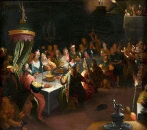Le Festin De Balthazar by Frans II Francken