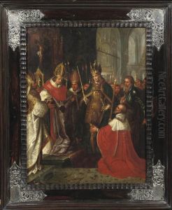 Charles V Is Shown The 'holy Robe' In Aachen by Frans II Francken