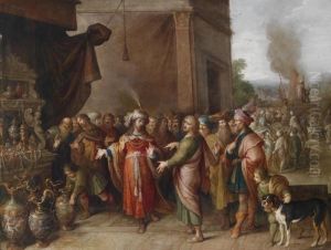 Croesusshowing Solon His Riches by Frans II Francken