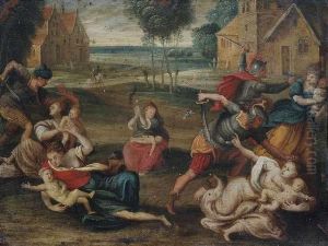 The Massacre Of The Innocents. by Frans II Francken