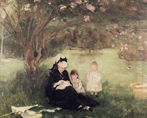 Beneath the Lilac at Maurecourt 1874 by Berthe Morisot