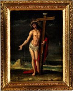 Christus Halt Das Kreuz In Den Handen Christus Halt Das Kreuz In Den Handen