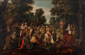 Die Waldpredigt Johannes Des Taufers by Frans II Francken