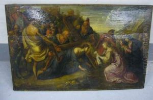 Sainte Veronique Essuyant Le Christ by Frans II Francken