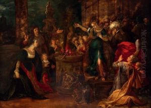 Scene D'offrande by Frans II Francken