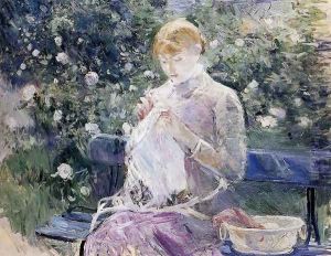 Pasie sewing in Bougival's Garden 1881
