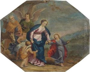 The Flight Into Egypt. Octagonal Form. Oil/copper The Flight Into Egypt. Octagonal Form. Oil/copper