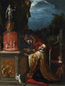 Solomons Idolatry by Frans II Francken