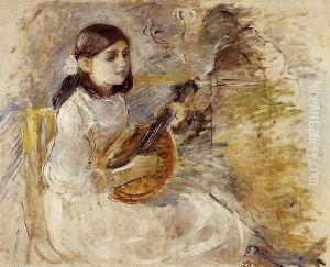 Girl Playing The Mandolin by Berthe Morisot