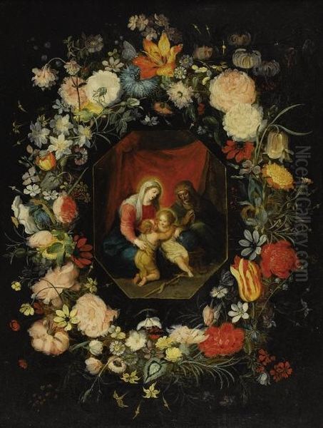 The Virgin And Child With Saint 
Anne And The Infant John The Baptist, Surrounded By A Garland Of Flowers - view 1