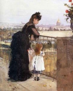 Woman And Child On A Balcony