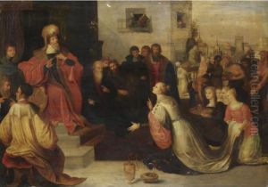 Salomone E La Regina Di Saba by Frans II Francken