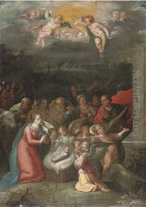 The Adoration Of The Shepherds by Frans II Francken