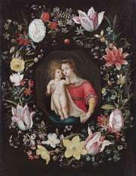 The Madonna And Child Surrounded By A Garland Of Flowers - view 1