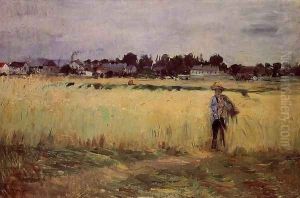 In The Wheat Fields At Gennevilliers by Berthe Morisot