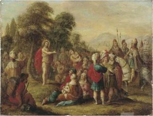 La Predication De Saint Jean-baptiste Dans Un Paysage by Frans II Francken