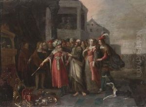 Croesus And Solon by Frans II Francken