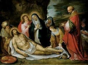 Die Beweinung Christi. by Frans II Francken