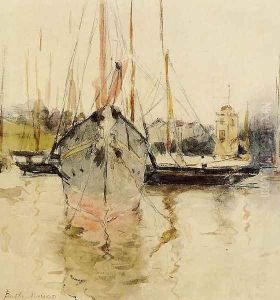 Boats Entry To The Medina In The Isle Of Wight Aka Pugad Baboy by Berthe Morisot