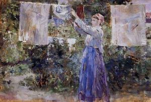 Woman Hanging Out The Wash by Berthe Morisot