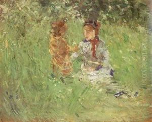 Woman and Child in the Garden at Bougival 1882 by Berthe Morisot