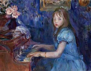 Lucie Leon At The Piano by Berthe Morisot