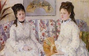 Two Sisters On A Couch by Berthe Morisot