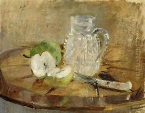 Still Life with a Cut Apple and a Pitcher 1876 by Berthe Morisot