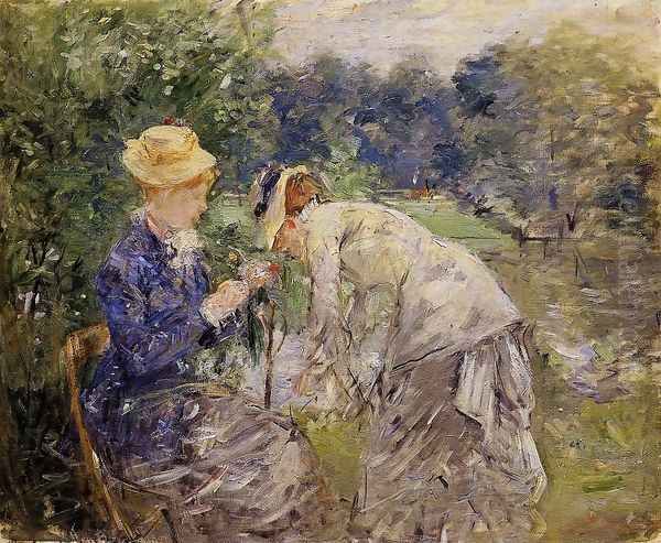 Woman Picking Flowers - view 1