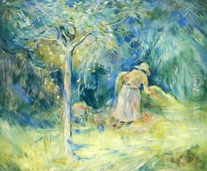 Haying At Mezy by Berthe Morisot