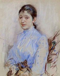 Young Woman In A Blue Blouse by Berthe Morisot