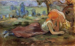 Shepherdess Laying Down2 by Berthe Morisot