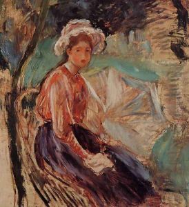 Young Girl With An Umbrella