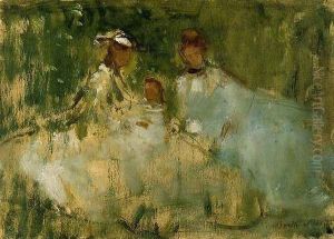 Women And Little Girls In A Natural Setting by Berthe Morisot