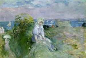 On The Cliff At Portrieux by Berthe Morisot