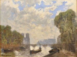 Les Quais, Pont Saint Michel by Frank Myers Boggs
