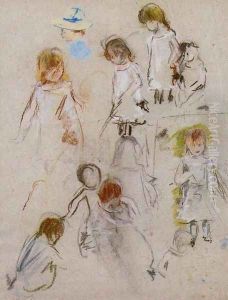 Studies Of A Little Girl by Berthe Morisot