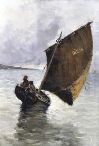 Segelboot Annavor Der Kuste Von Dieppe by Frank Myers Boggs