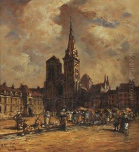 Marche Sur La Place De L'eglise by Frank Myers Boggs