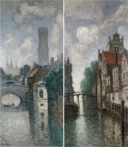 Canaux Dans Une Ville De Hollande by Frank Myers Boggs